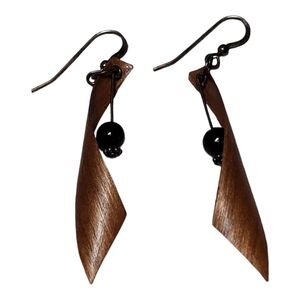 Chic Brown and Black Twist Earrings